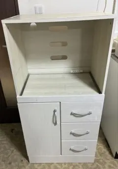 ホワイトレンジボード 3段引き出し付き