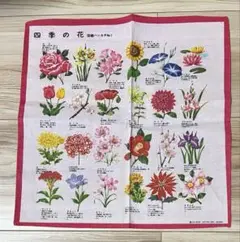 四季の花　図鑑ハンカチ NO1