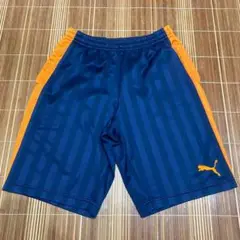 PUMA　プーマ　サイズM　トラックパンツ　紺×オレンジ　ハーフパンツ