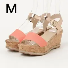 おしゃれ✨Ｍサイズ　ESPERANZ ウェッジソールサンダル オレンジ　ゴールド