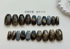 計測もできるネイルチップ　全サイズ　ニュアンス　鉱石ネイル