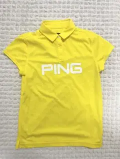 【美品❣️】PING イエロー　ポロシャツ　L ビッグロゴ　ピン