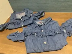 【セット】PIAMONデニムシャツ 120cm 130cm オフショルダー