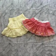スカート2枚セット　90サイズ　 黄色　ピンク
