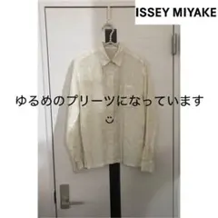 〈シワ有〉ISSEY MIYAKE ✴︎ プリーツ 長袖シャツ ブラウス ベージュ
