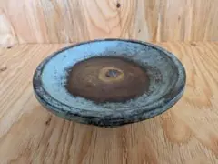 青緑色 陶器製柄　プレート