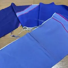 正絹　着物はぎれ　青系3色のはぎれ　半幅×160センチ