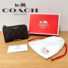 未使用 COACH コインケース シグネチャー ラウンドファスナー