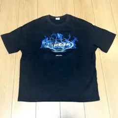 ロゴT ストリート Tシャツ ブラック 炎 ファイヤー 黒T y2k 半袖