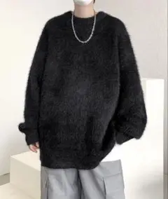 【FVLMEN】シャギー クルー ニット プルオーバー