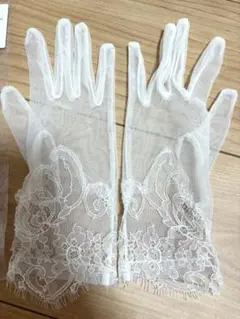 【美品】ウェディング　グローヴ　手袋　レース　前撮り　結婚式