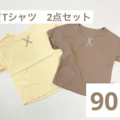 アースカラー　Tシャツ　2枚セット　90 ナチュラル