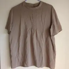 MICHELKLEINベージュ 薄手 半袖ブラウス