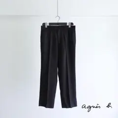 【フランス製】Agnes b Black Linen Wide Trousers