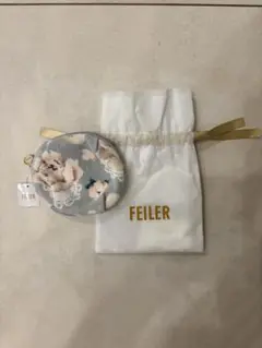 【新品未使用】FEILER 花柄ポーチ グレー