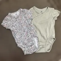 H&M オーガニックコットンロンパース 2枚セット