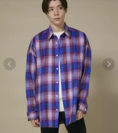 n.hoolywood オンブレチェックシャツ