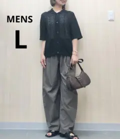 GU ウォッシャブルメッシュニットシャツ(5分袖)
