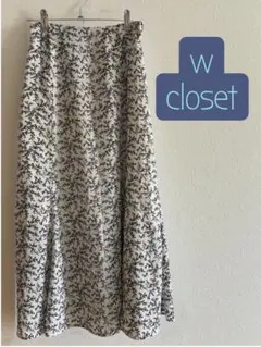 w closet フラワープリント フレアスカート