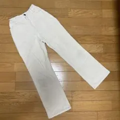 ファミリア　140 あたたかい　コーデュロイ　ホワイト　パンツ
