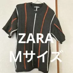 ZARA ザラ 半袖ニット Mサイズ ストライプ メンズ