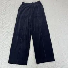 ニコアンド　ラビットタッチベロアパンツ　黒　M