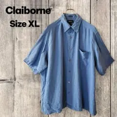 シルク100 % Claiborne クレイボーン 半袖シャツ XL