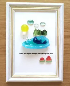 シーグラスアート【海】 Seaglass Art