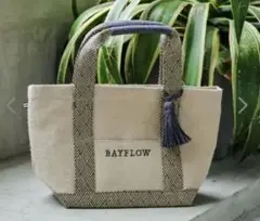 BAYFLOW ベイフロー リネンロゴトート トートバッグ タッセル付き