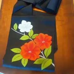 美品送料込 着物 帯 牡丹? 花