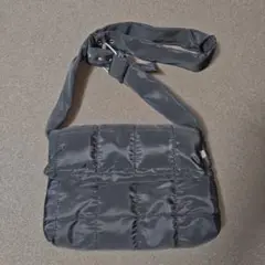 黒 ナイロン キルティング サコッシュ