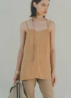 CLANE 　SLANT ARRANGE RIBBON CAMISOLE