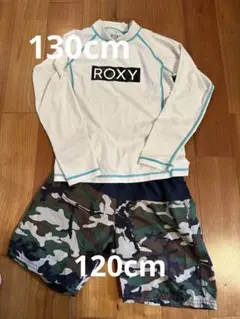 ROXY ラッシュガードとカモフラショーツ セット 130と120cm