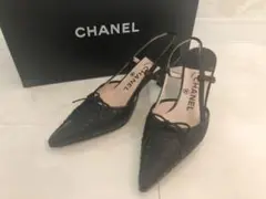 ☆新品☆ CHANEL シャネル スリングバック シューズ 36 ブラック黒