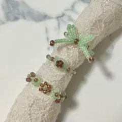 【23】ビーズリングセット〜チョコミント〜
