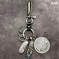 アメカジ ウォレットチェーン メンズ カラビナ バイカー キーホルダー K48