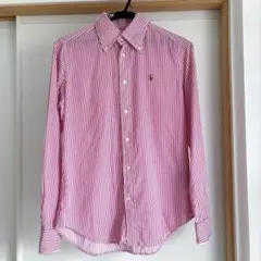RALPH LAUREN ラルフローレン　長袖シャツ　ストライプ　S　ピンク