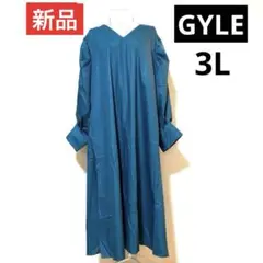 新品タグ付きGYLE 大きいサイズ　シャツワンピース 3L 綿混　手洗可