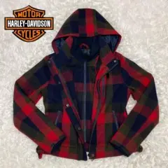 ハーレーダビットソン チェック ジャケット バイク ブルゾン ライダース