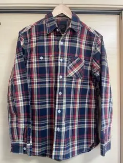 beams plus 赤青チェックシャツ