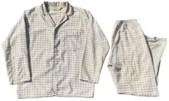 80s print flannel pajama set up グランジ