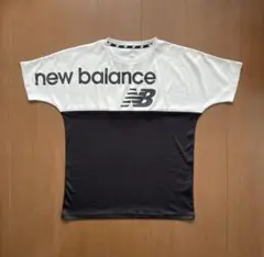new balance 半袖Tシャツ M ホワイト/ブラック