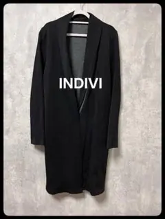 INDIVI インディヴィ ロングカーディガン ロングコート ブラック
