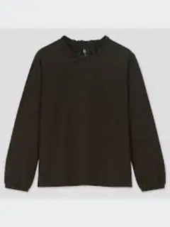 【未着用】ユニクロ マーセライズコットンフリルT 160