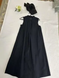 BANANA REPUBLIC ノースリーブシャツワンピース ブラック