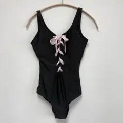 【最終値下げ】【新品未使用】pui ワンピース水着 黒 リボン