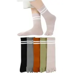5本指ソックス レディース 5本指靴下 綿 5足セット 22-25cm
