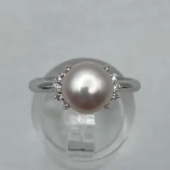 pt900 パール ダイヤ0.07ct リング