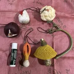 きのこ・植物・山菜　ストラップ　6点