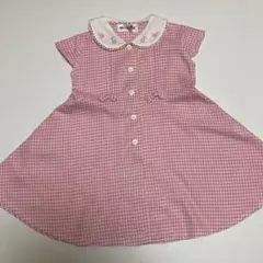アートレター　ギンガムチェック ワンピース ピンク